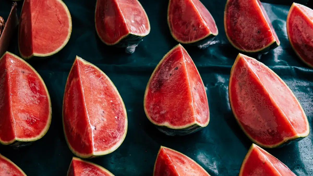 Close-up of vibrant watermelon slices showcasing freshness and juiciness.